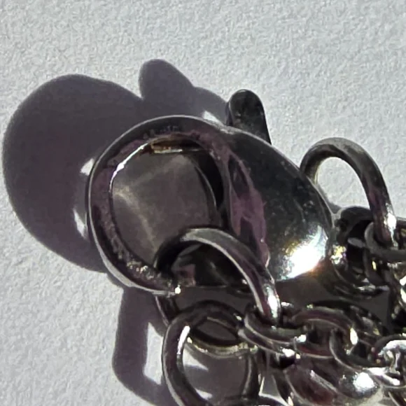 Double-Layer Silver Padlock Necklace - Picture 9 of 10